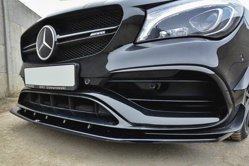 Maxton Front Ansatz V.1 für Mercedes CLA A45 AMG C117 Facelift schwarz Hochglanz ME-CLA-117F-AMG-FD1-G