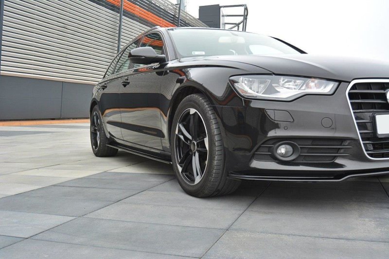 Maxton Seitenschweller Ansatz für Audi A6 C7 schwarz Hochglanz AU-A6-C7-SD1-G