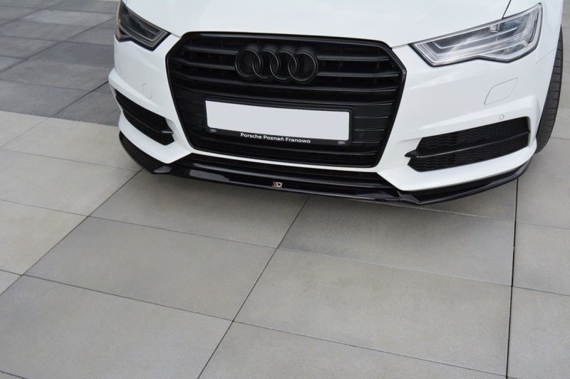 Maxton Front Ansatz V.1 für Audi A6 C7 S-line/ S6 C7 Facelift schwarz Hochglanz AU-A6-C7F-SLINE-FD1-G