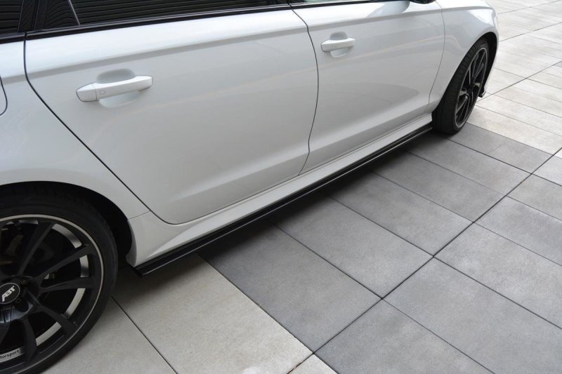 Maxton Seitenschweller Ansatz für Audi A6 C7 S-line/ S6 C7 Facelift schwarz Hochglanz AU-A6-C7F-SLINE-SD1-G