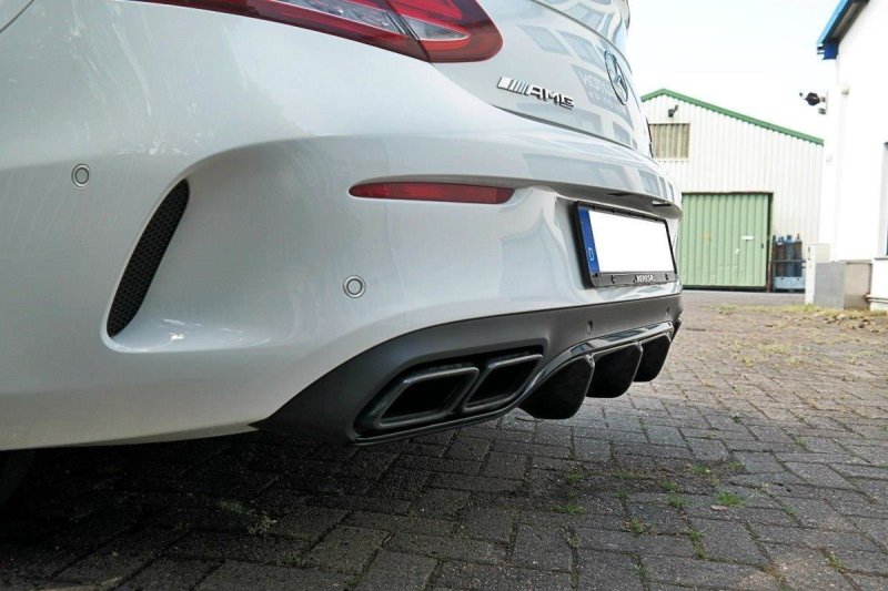 Maxton Diffusor Heck Ansatz für Mercedes C-Klasse C205 63 AMG Coupe schwarz Hochglanz ME-C-205-AMG-C-RS1-G