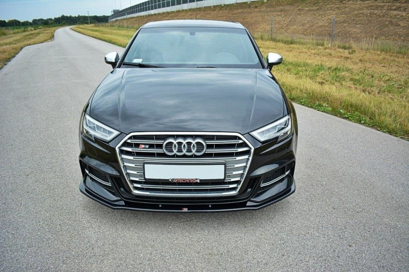 Maxton Front Ansatz für  V.1 Audi S3 / A3 S-Line 8V FL  schwarz Hochglanz AU-S3-3F-FD1-G
