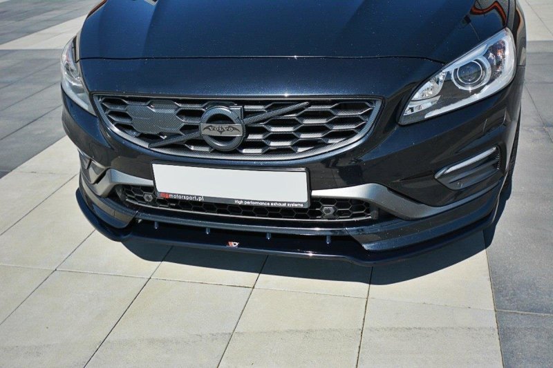 Maxton Front Ansatz V.1 für Volvo V60 Polestar Facelift schwarz Hochglanz VO-V60-1F-PS-FD1-G