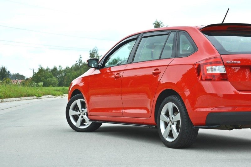 Maxton Seitenschweller Ansatz für Skoda Rapid  schwarz Hochglanz SK-RA-1-SB-SD1-G