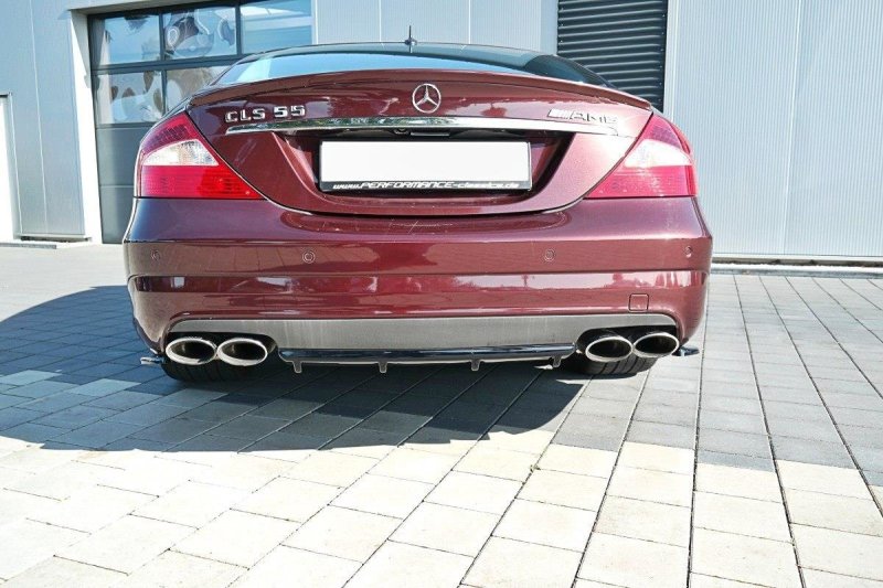 Maxton Diffusor Heck Ansatz für Mercedes CLS C219 55AMG schwarz Hochglanz ME-CLS-219-AMG-RS1-G