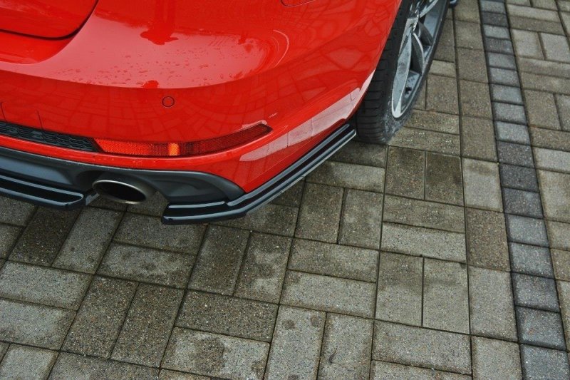 Maxton Heck Ansatz Flaps Diffusor für Audi A4 B9 S-Line schwarz Hochglanz AU-A4-B9-SLINE-AV-RSD1-G