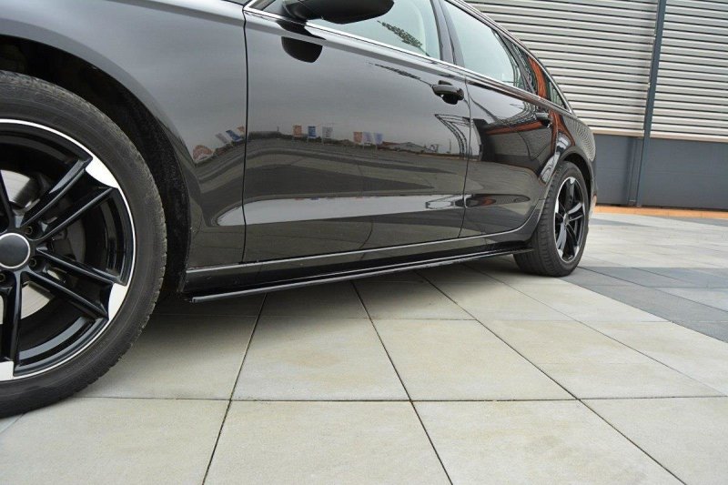 Maxton Seitenschweller Ansatz für Audi A6 C7 schwarz Hochglanz AU-A6-C7-SD1-G
