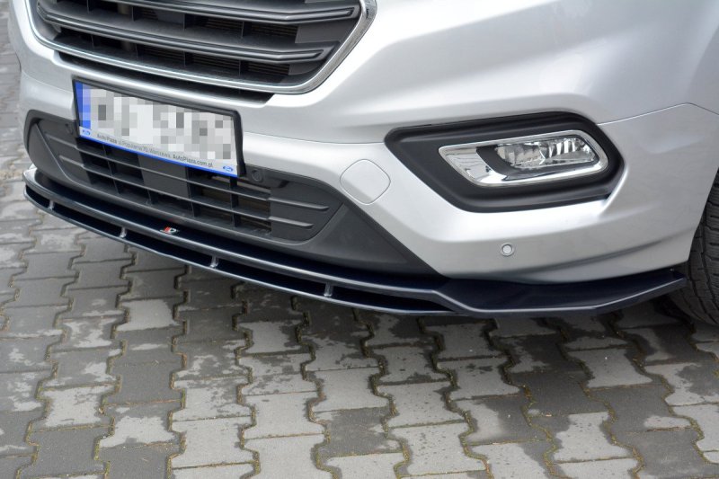 Maxton Front Ansatz für Ford Transit Custom Mk.1 FL schwarz Hochglanz FO-TRC-1F-FD1G+FD1R-G