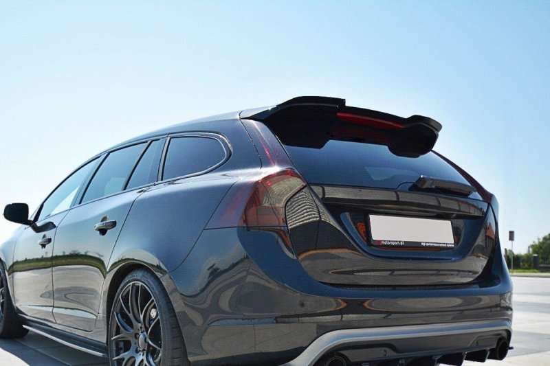 Maxton Spoiler CAP für Volvo V60 Polestar Facelift schwarz matt VO-V60-1F-PS-CAP1-T