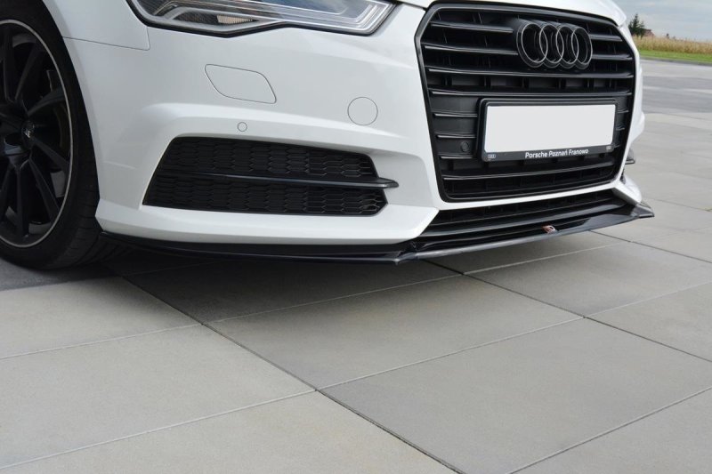 Maxton Front Ansatz V.1 für Audi A6 C7 S-line/ S6 C7 Facelift schwarz Hochglanz AU-A6-C7F-SLINE-FD1-G