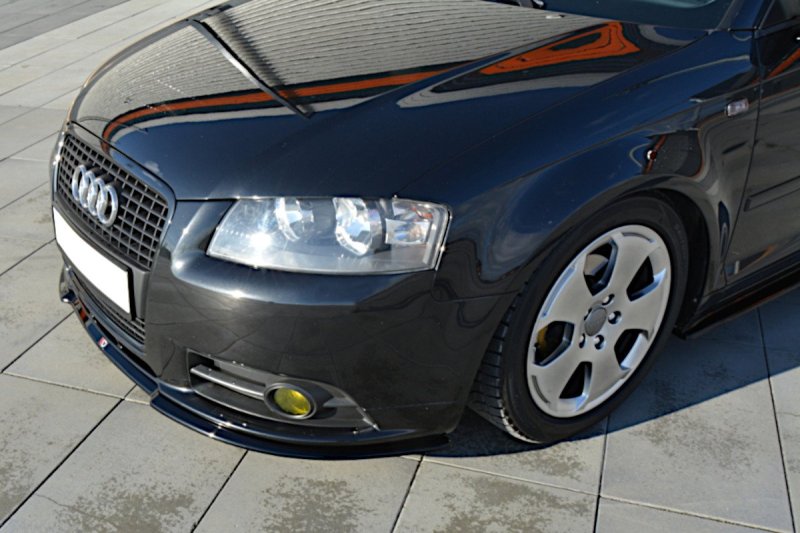 Maxton Front Ansatz für Audi A3 S-Line 8P schwarz Hochglanz AU-A3-2-SLINE-FD1-G