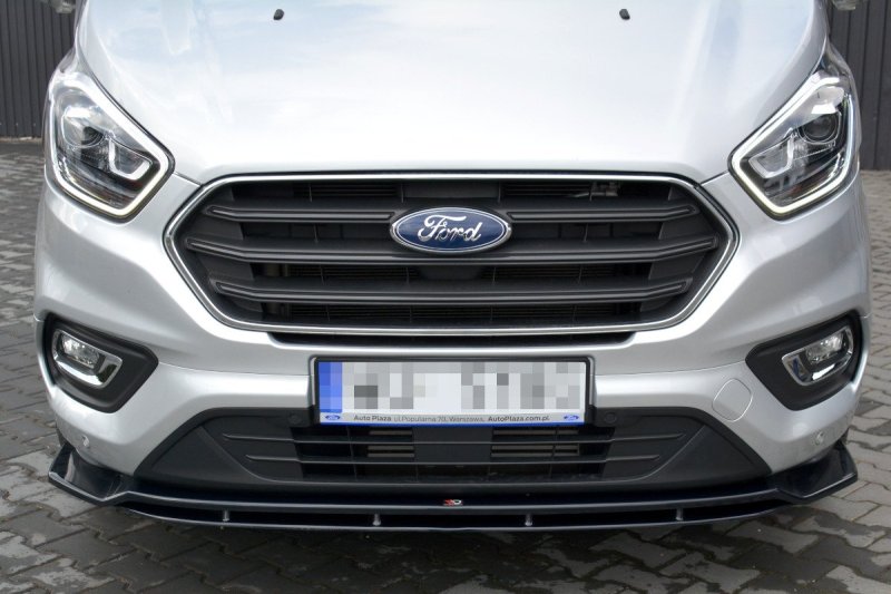 Maxton Front Ansatz für Ford Transit Custom Mk.1 FL schwarz Hochglanz FO-TRC-1F-FD1G+FD1R-G
