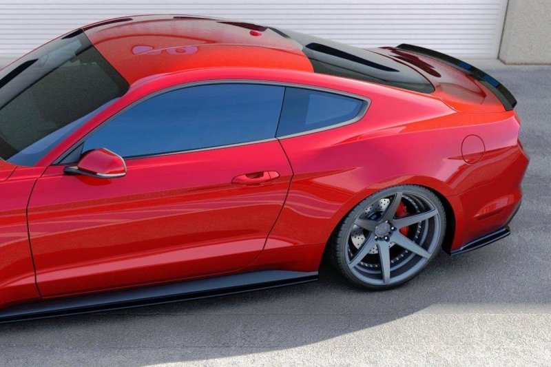 Maxton Heck Ansatz Flaps Diffusor für Ford Mustang Mk6 schwarz Hochglanz FO-MU-6-RSD1-G