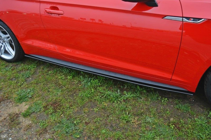 Maxton Seitenschweller Ansatz für Audi S5 / A5 S-Line F5 Coupe schwarz Hochglanz AU-A5-2-SLINE-SD1-G