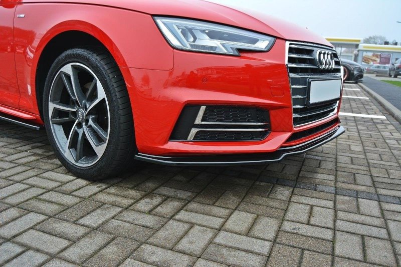 Maxton Front Ansatz V.1 für Audi S4 / A4 S-Line B9 schwarz Hochglanz AU-A4-B9-SLINE-FD1-G