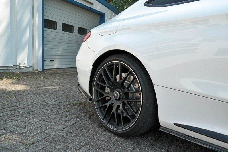 Maxton Heck Ansatz Flaps Diffusor für Mercedes C-Klasse C205 63 AMG Coupe schwarz Hochglanz ME-C-205-AMG-C-RSD1-G