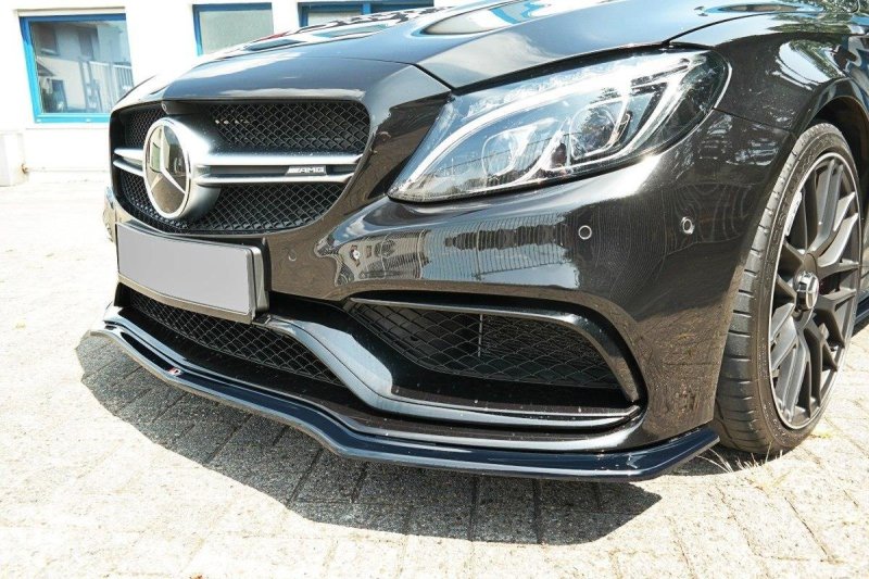 Maxton Front Ansatz V.1 für Mercedes C-Klasse S205 63 AMG Kombi schwarz Hochglanz ME-C-205-AMG-ES-FD1-G