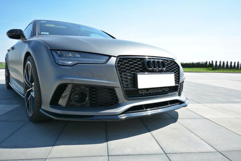 Maxton Front Ansatz V.2 für Audi RS7 Facelift schwarz Hochglanz AU-RS7-1F-FD2-G