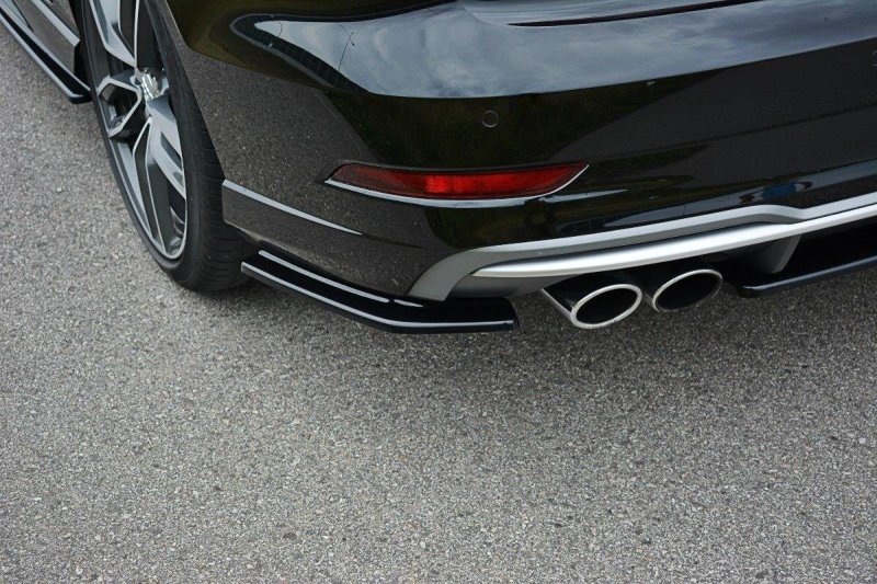 Maxton Heck Ansatz Flaps Diffusor für Audi S3 / A3 S-Line 8V FL Limousine schwarz Hochglanz AU-S3-3F-S-RSD1-G