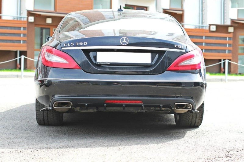 Maxton Diffusor Heck Ansatz für Mercedes CLS C218 schwarz Hochglanz ME-CLS-218F-RS1-G