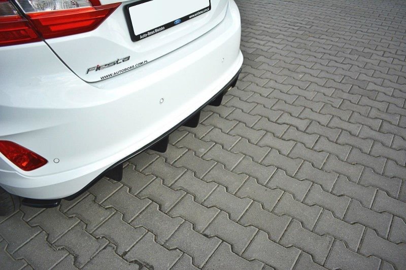 Maxton Diffusor Heck Ansatz für Ford Fiesta Mk8 ST-Line schwarz Hochglanz FO-FI-8-STLINE-RS1-G