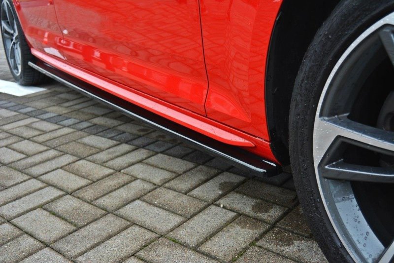 Maxton Seitenschweller Ansatz für Audi S4 / A4 S-Line B9 schwarz Hochglanz AU-A4-B9-SLINE-SD1-G