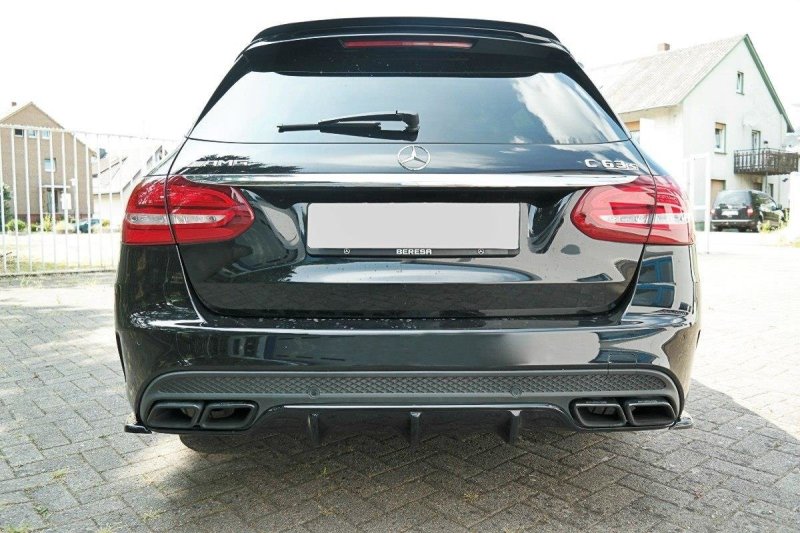 Maxton Diffusor Heck Ansatz für Mercedes C-Klasse S205 63 AMG Kombi schwarz Hochglanz ME-C-205-AMG-ES-RS1-G
