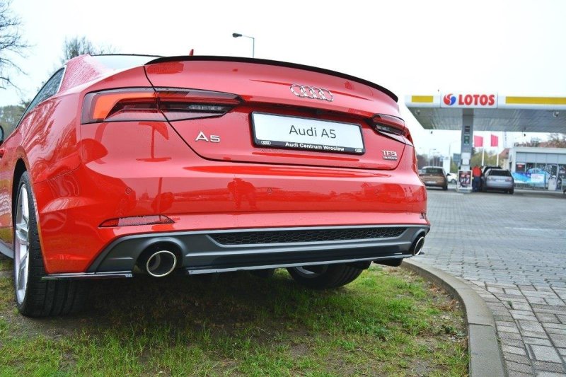 Maxton Mittlerer Diffusor Heck Ansatz für Audi A5 F5 S-Line DTM LOOK schwarz Hochglanz AU-A5-2-SLINE-RD1+RD2-G