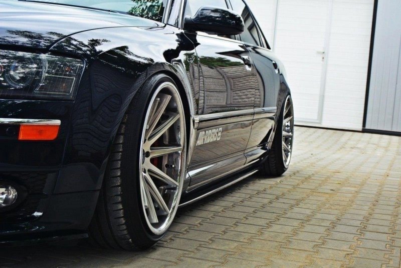 Maxton Seitenschweller Ansatz für AUDI S8 D3 schwarz Hochglanz AU-S8-D3-SD1-G