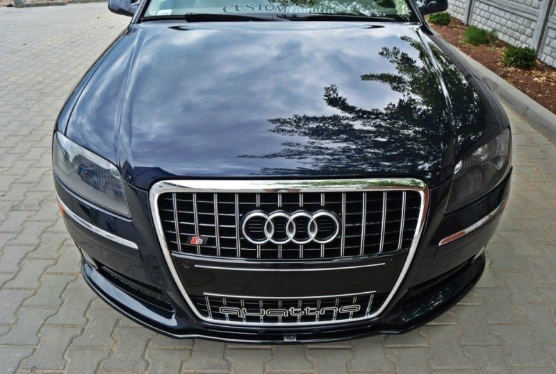 Maxton Front Ansatz für VW AUDI S8 D3 schwarz Hochglanz AU-S8-D3-FD1-G