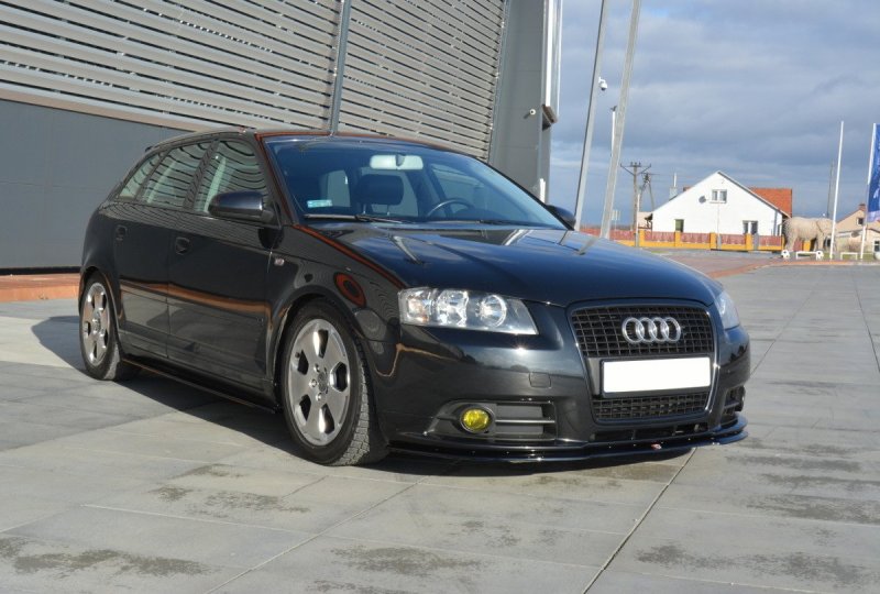 Maxton Front Ansatz für Audi A3 S-Line 8P schwarz Hochglanz AU-A3-2-SLINE-FD1-G