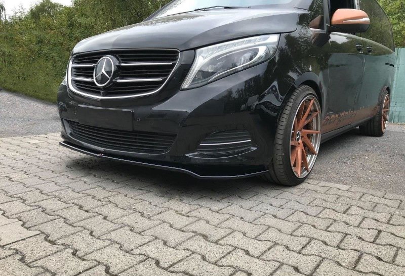 Maxton Front Ansatz für v.3 Mercedes V-Klasse W447 schwarz Hochglanz ME-V-447-FD3-G