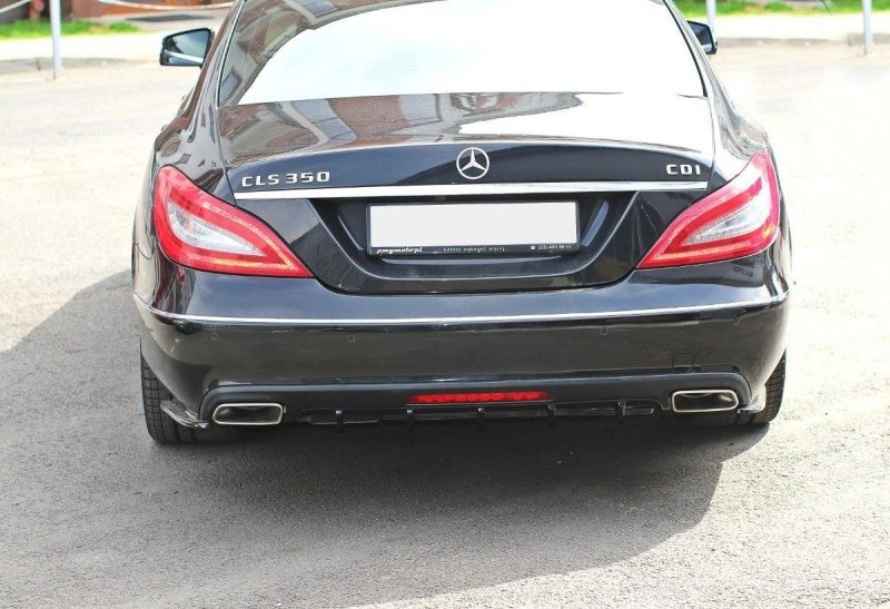 Maxton Heck Ansatz Flaps Diffusor für Mercedes CLS C218 schwarz Hochglanz ME-CLS-218F-RSD1-G