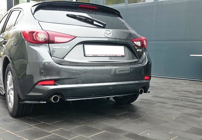 Maxton Mittlerer Diffusor Heck Ansatz für Mazda 3 BN (Mk3) Facelift DTM LOOK schwarz Hochglanz MA-3-3F-RD1+RD2-G