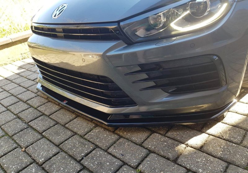 Maxton Front Ansatz V.1 für VOLKSWAGEN SCIROCCO MK.3 R FACELIFT schwarz Hochglanz VW-SC-3F-R-FD1-G