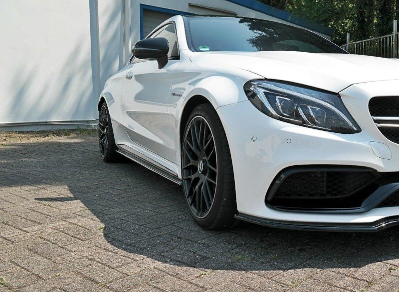Preview: Maxton Seitenschweller Ansatz für Mercedes C-Klasse C205 63 AMG Coupe schwarz Hochglanz ME-C-205-AMG-C-SD1-G