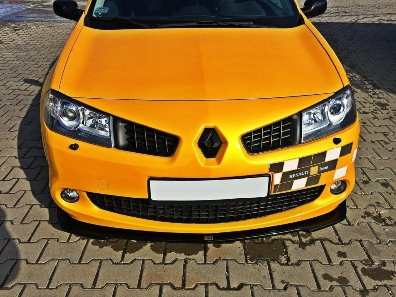 Preview: Maxton Front Ansatz für RENAULT MEGANE II RS schwarz Hochglanz RE-ME-2F-RS-FD1-G
