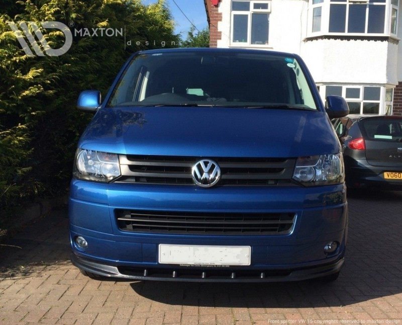 Maxton Front Ansatz für VW T5 Facelift schwarz Hochglanz VW-T5F-FD1-G