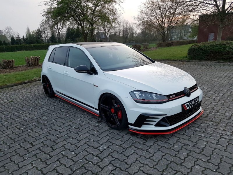 Maxton Front Ansatz für VW GOLF Mk7 GTI CLUBSPORT schwarz Hochglanz VW-GO-7-GTI-CS-FD1-G