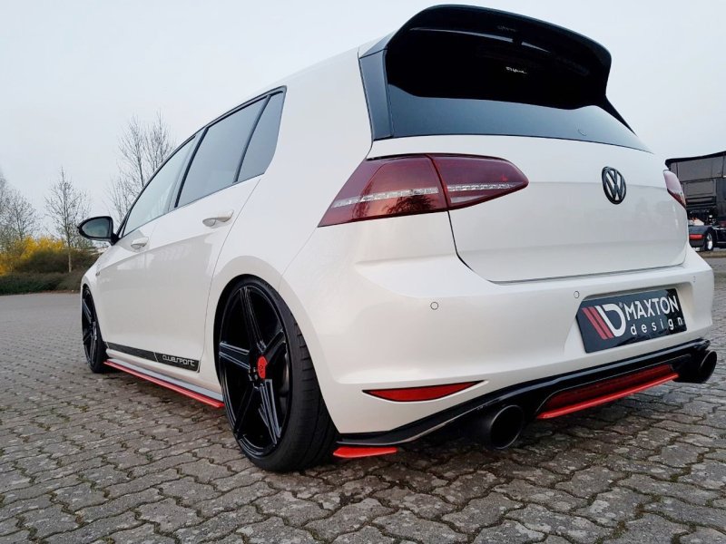 Maxton Heck Ansatz Flaps Diffusor für VW GOLF Mk7 GTI CLUBSPORT schwarz matt VW-GO-7-GTI-CS-RSD1-T