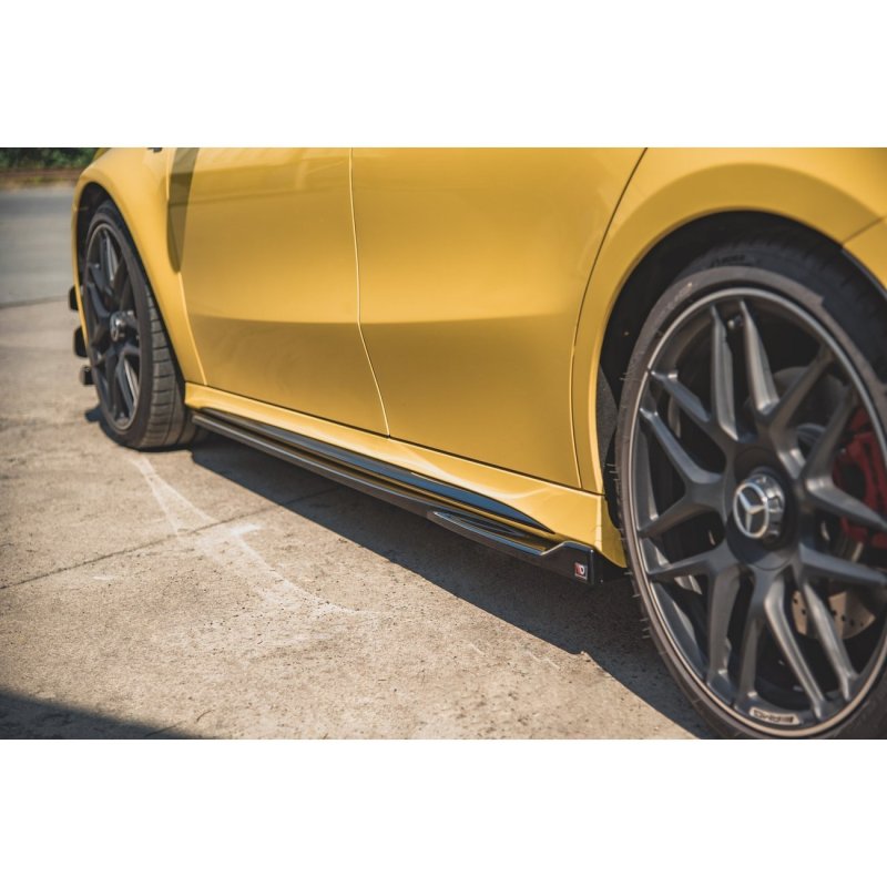 Maxton Seitenschweller Ansatz für Mercedes-AMG A 45 S W177 schwarz Hochglanz ME-A-177-45-SD1-G