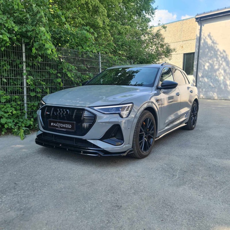 Maxton Front Ansatz Audi e-Tron S-Line schwarz Hochglanz AU-ETRON-1-SLINE-FD1G+FD1R-G