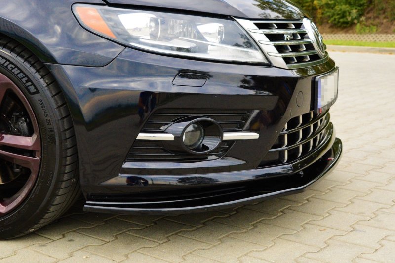 Maxton Front Ansatz für VOLKSWAGEN CC R-LINE schwarz Hochglanz VW-CC-1F-RLINE-FD1-G