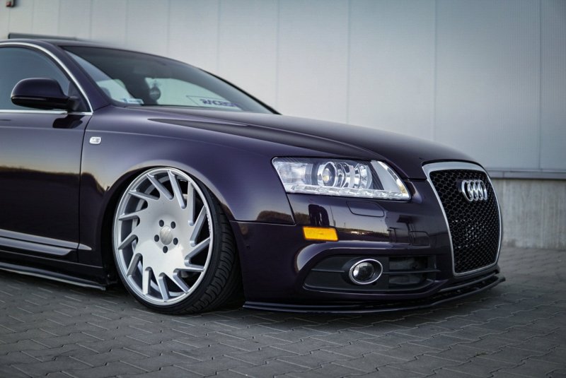 Maxton Front Ansatz für Audi A6 S-Line C6 FL  schwarz Hochglanz AU-A6-C6F-SLINE-FD1-G