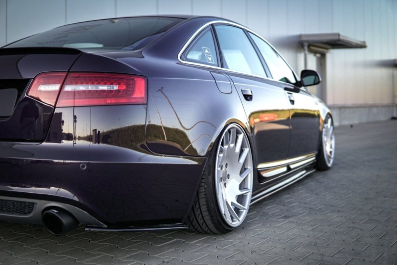 Maxton Heck Ansatz Flaps Diffusor für Audi A6 S-Line C6 / C6 FL Limousine / Avant schwarz Hochglanz AU-A6-C6F-SLINE-RSD1-G