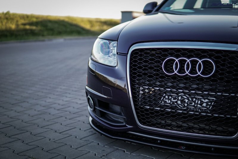 Maxton Front Ansatz für Audi A6 S-Line C6 FL  schwarz Hochglanz AU-A6-C6F-SLINE-FD1-G