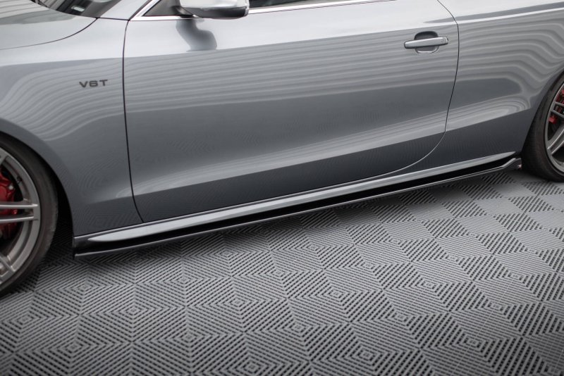 Maxton Seitenschweller Ansatz V.2 Audi S5 / A5 S-Line Coupe 8T schwarz Hochglanz AU-S5-1F-SD1-G