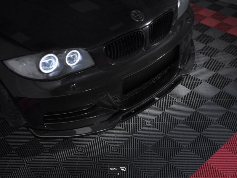 Maxton Front Ansatz V.1 für BMW 1er E82 FACELIFT M Paket  schwarz Hochglanz BM-1-82F-MPACK-FD1G+FD1R-G
