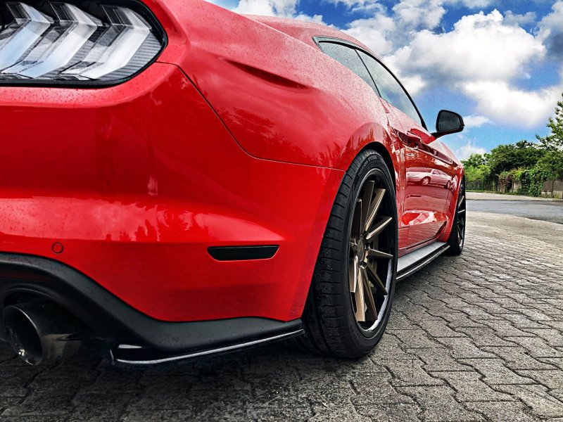 Maxton Heck Ansatz Flaps Diffusor für Ford Mustang Mk. 6 Facelift schwarz Hochglanz FO-MU-6F-RSD1-G