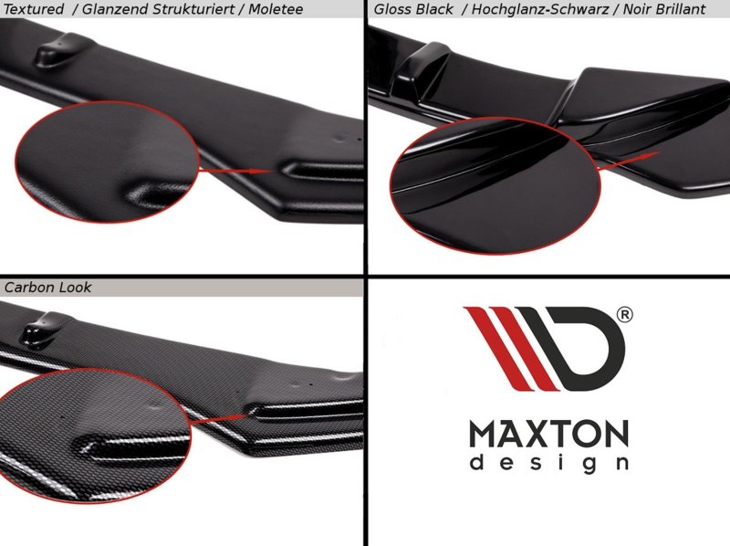 Maxton Front Ansatz für Mercedes C-Klasse W204 AMG-Line Facelift schwarz Hochglanz ME-C-204F-AMGLINE-FD1-G